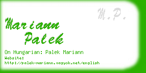 mariann palek business card